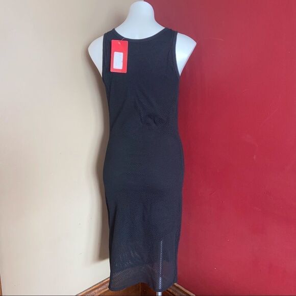 Michael Stars NWT Black Fishnet MIDI Dress Medium - Picture 2 of 7